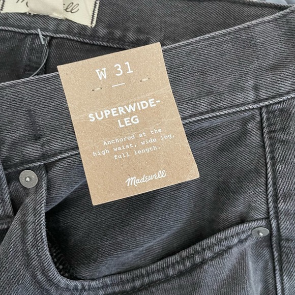 Madewell Charcoal Wide Leg Jeans - Picture 5 of 10